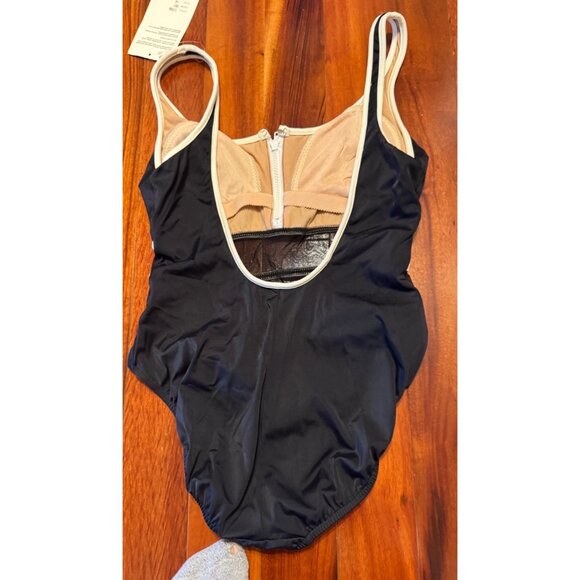 Vintage Sirena Concepts Womens Swimsuit Black & White One-Piece Mesh Detail Fron - Picture 4 of 7